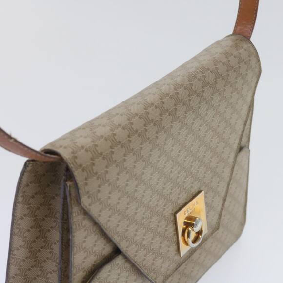 CELINE Macadam Canvas Shoulder Bag Pvc Beige Brown - Picture 6 of 13